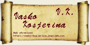 Vasko Kosjerina vizit kartica